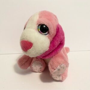Russ Puppy Dog Sophia Plush Lil Peepers Lovey Stuffed Animal Pink White Big Eyes